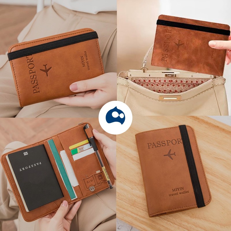 Bluelander Porta Pasaporte, con Protección RFID, Porta Pasaporte y Visa,