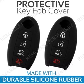 RemoteSuperMarket 2 Key Fob Cover for 2007-2018 Nissan Altima Remote Case Rubber Skin Jacket