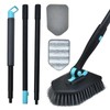 Long Handled Scrub Brush for Shower,3-in-1 Cleaning Brushes with 3
