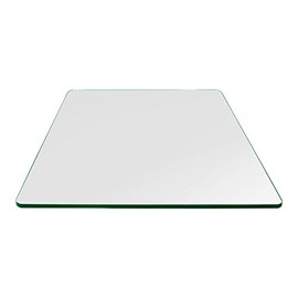 24" Inch Square Glass Table Top - Tempered - 3/8" Inch Thick- Flat Polished - Radius Corners