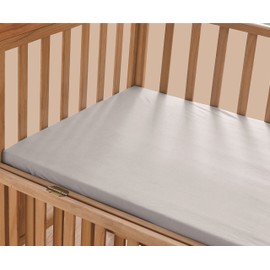 Celine Linen Luxury Silky Soft Baby Crib Fitted Sheet 100% Cotton Jersey Knit | Standard Crib and Toddler Mattresses for Boys and Girls |,Gray