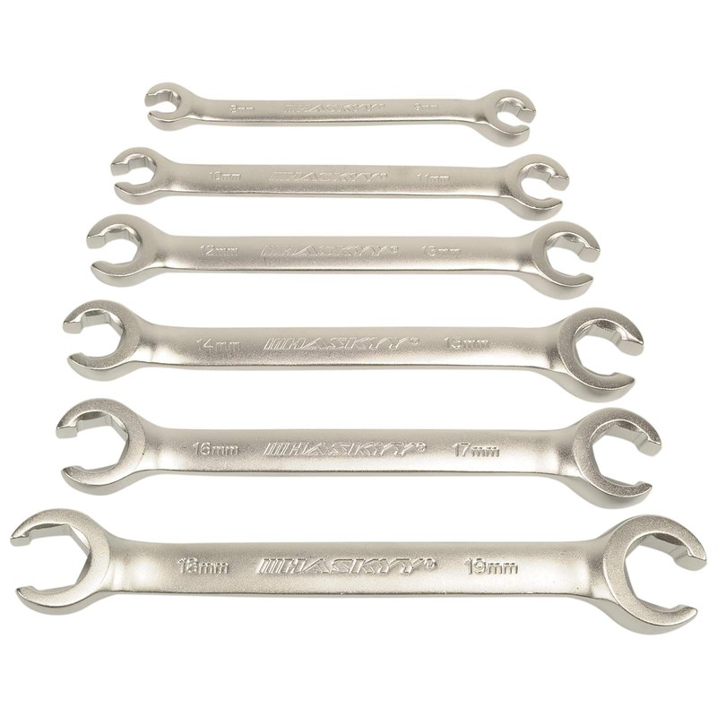 6-Piece Brake Line Wrench Set I Open Ring Spanner I