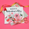 Tassel Embellished Valentines Greeting Card, Happy Valentine's Day, Bouquet