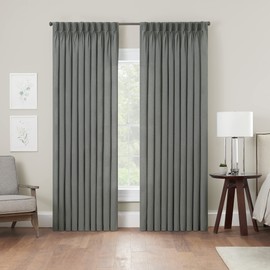 Waverly Serendipity Pinch Pleat Light-Filtering Window Panel, 50" X 84", Gray