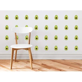 Mini Avocados Pattern Fabric Wall Decal - Set of 32 Mini Avocados Fruit Shaped Wall Décor, Perfect for Living Room, Bedroom, Bathroom, Office, Home Decoration