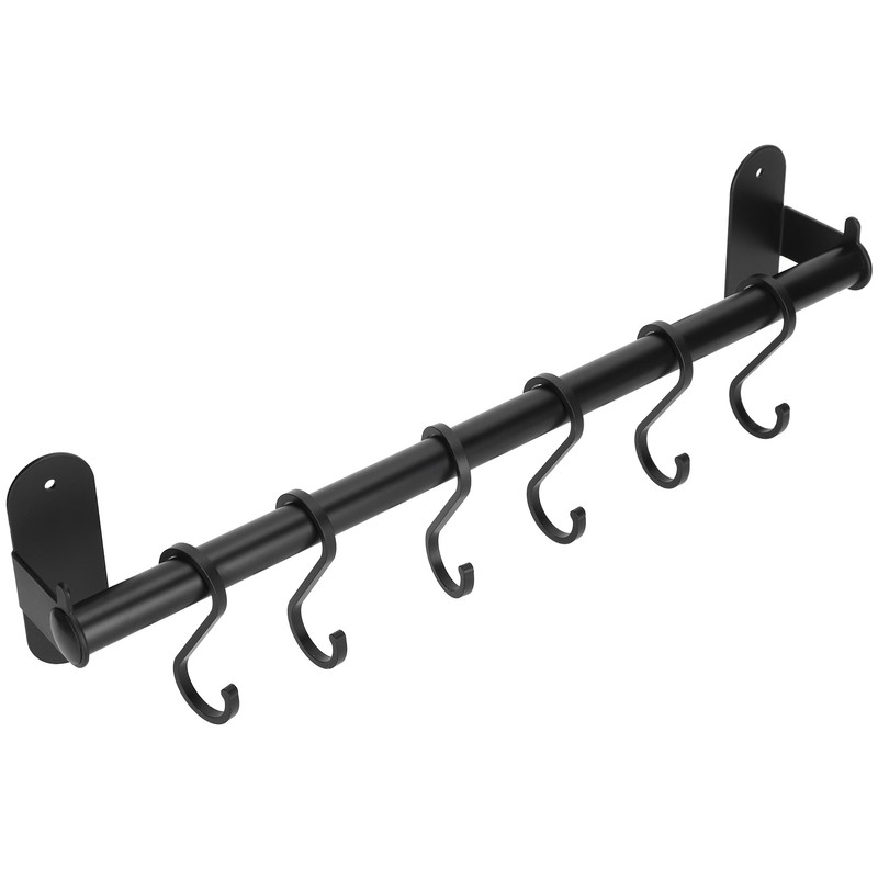 40cm 6 Hooks Pot Lid Hanger Punch WallMounted Storage Holder