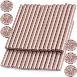 Champagne Gold Wax Seal Sticks, 30pcs Sealing Wax Sticks, HOSEALING Glue Gun Wax Seal Sticks for Wax Seal Stamp, Premium Sealing Wax for Wedding Invitations, Letter, Envelope (Mini Size)