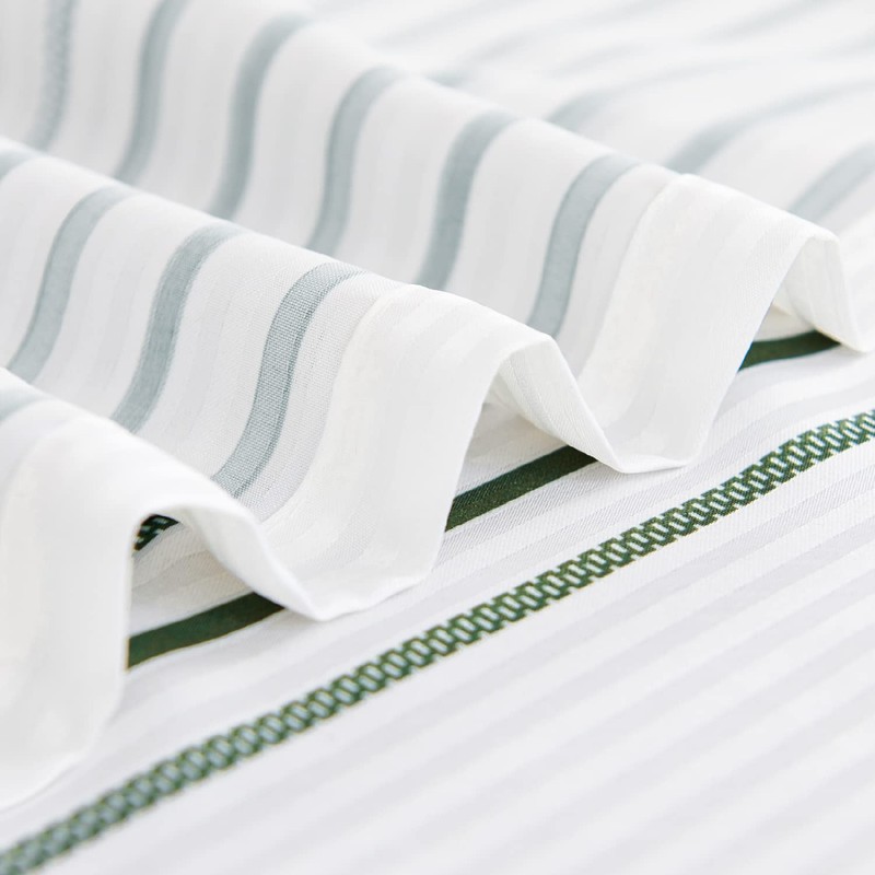jinchan Small Stall Shower Curtain 48x72 inches Green and White