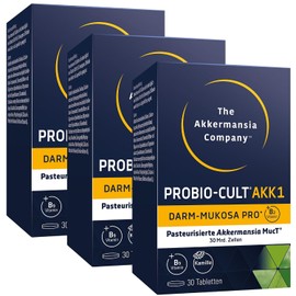ProBio-Cult AKK1 Intestinal Mukosa Pro with 30 Billion Pasteurised Akkermansia MucT | 3 x 30 Tablets | For an Intact Intestinal Mucosa and Barrier | Vegan, Lactose Free, Gluten Free