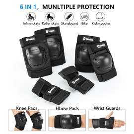 Tanden Skate Protective Gear Adult Knee and Elbow Pads for Roller Skating Pads Adult, Skateboard Knee Pads Elbow Pads Wrist Guards
