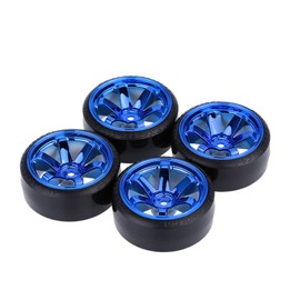 Goolrc 4 Set 1/10 Drift Tires Hard Tyre for Traxxas Drift On The Road Car HSP Tamiya HPI Kyosho, blue