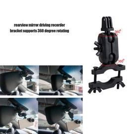 Sanpyl Soporte para cámara de Espejo retrovisor para Coche Soporte de grabadora de conducción giratoria de 360 ​​Grados para cámara DVR para Coche GPS