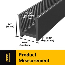 Brixwell SDUC38BN Brushed Nickel Dry Glaze U-Channel with Vinyl - 95" Stock Length