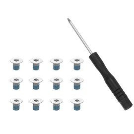 12PCS M2x3 Torx T5 Screws for Razer Blade 14 15 & Blade Stealth 12.5, Dell XPS 13 9343 9350 9360 9370 9380, XPS 15 9500 9550 9560, Precision M5510 5520, HP Envy 13 Laptop w/Screwdriver, Sliver