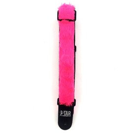 Vtar Vegan Guitar Strap, Electric Acoustic Bass & 6 Free Pics (Pink Faux Fur)
