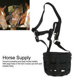 Luqeeg Bozal para Caballos, Negro Bozal para Caballos Easy Breathe con Orificios Grandes, Bozales Antimordeduras para Caballos | Suministros para Caballos para Equitación