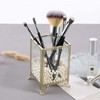 Makeup Brush Holder Vintage Glass Handmade Organizer with White Pearls