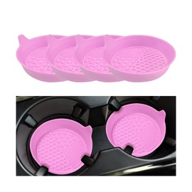 Mandark 4PCS Car Cup Holder Coaster, Silicone Anti-Slip Vehicle Insert Water Bottle Mat, Automotive Interior Insulation Drink Cup Pad Decor Accessories, Universal for SUV, Sedan, Truck (Pink)