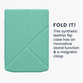 kwmobile Origami Case Compatible with Pocketbook Verse/Verse Pro/Verse Color/Vivlio Light/Light HD Case - Slim PU Leather Cover with Stand - Mint