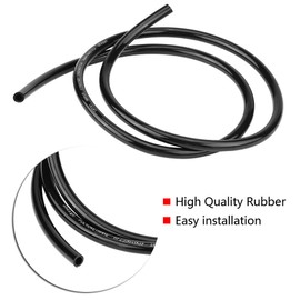 Broco Fuel Line Hose, Petrol Gas Oil Tube Pipe Motorcycle Universal Non Braided Rubber Fuel Line Hose Petrol Oil Pipe 1m Long Black