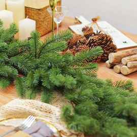 9 FT Real Touch Norfolk Pine Garland Green Artificial Christmas Garland Faux Greenery Garland for Holiday Fireplace Mantle Window Indoor Outdoor Decor, Winter Christmas Decorations