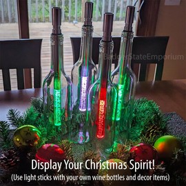 Hampton & Smyth Pack of 2 LED Light Sticks for Wine Bottles Lamps Christmas Decorations 7 Colors