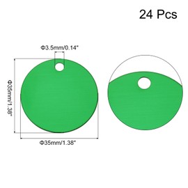 MECCANIXITY 24 Pack Round Aluminum Blank Tags 35 x 35 x 1mm Engraving Stamping Blanks Metal Blank Label Dog Pet Tags for DIY Jewelry Stamping Tools, Green