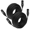 MIKIZ XLR Cables 75 ft 2 Pack - Premium Balanced