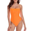 Colloyes Women's Neon Orange One Piece Bathing Suit with Adjustable