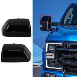 Unbranded Gloss Black Mirror Cover Cap LH &RH For 2017-2022 Ford Super Duty F250 F350 F450