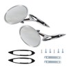 Round Bowtie Outside Rearview Mirrors Ribbed Base Fits for 1963-1964