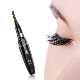 Heated Eyelash Curler, Electric Heated Eyelash Curler with 3 Temperature Modes, Eyelash Curler, Heated USB C Charging, for Natural Makeup and Long-Lasting Curls (Black)