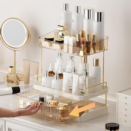 Organizador de Maquillaje con Cajones, Acrilicos Organizadores para Cosméticos Transparente Gran Capacidad, Caja de Almacenamiento para el Cuidado de 