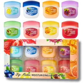 SHEBEEDO Lip Balm Set,Lip Balm Multipack 8pcs,Lip Moisturizer For Very Dry Lips,Glossier Lip Repair Treatment For Cracked,Skincare Lip Care Sleeping Lip Mask For Day&Night,Lip Balm Gift Set For Woman