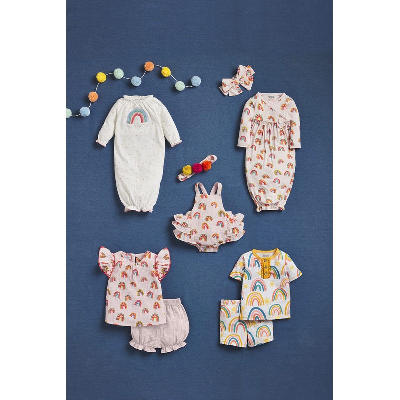 Mud Pie Crochet Gown, Rainbow, 0-3 Months