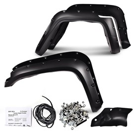 DOTCOM Fender Flares,Compatible with 2007-2014 Toyota FJ Cruiser,Paintable Matte Pocket Wheel Arch Cover Trim,Smooth Riveted Style 4PCS