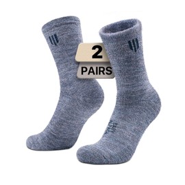 Juclise Alpaca Wool Micro Crew Hiking Socks Midweight Moisture Wicking Anti-blister Cushioned(US, Alpha, M, Regular, Regular, Demin)