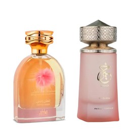 Set Cotton Wardi Lattafa & Khair Fusion Lychee Paris Corner Perfume for Women - 100ml EDP Spray