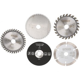 Topstools 5-Piece Saw Blade 85 x 15 mm Circular Saw Blade 85 x 15 mm Carbide Circular Saw Blade, 24 Teeth TCT, 36 Teeth Plastic, 80 Teeth HSS, Diamond, Resin, 85 mm Inner Diameter 15 mm
