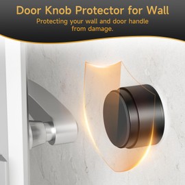 Door Stoppers for Wall Protector with Adhesive, Aluminum Door Knob Wall Protector, Spring Shock Absorption Technology, Door Bumpers for Walls, 1.38" Diameter, 0.94" Thickness