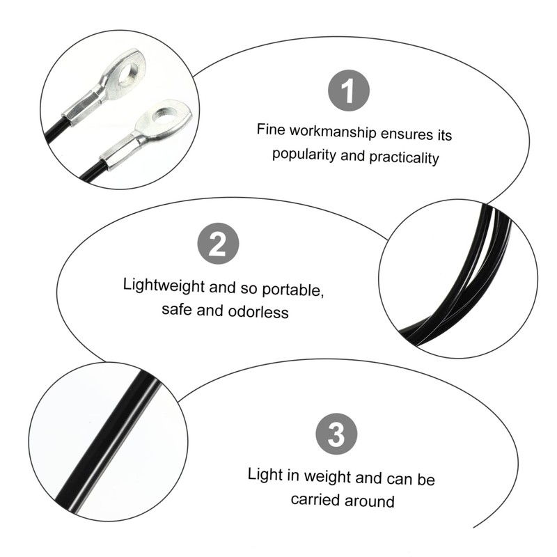 1.4 Meters DIY Fitness Cable 5Mm Heavy Duty Black Steel