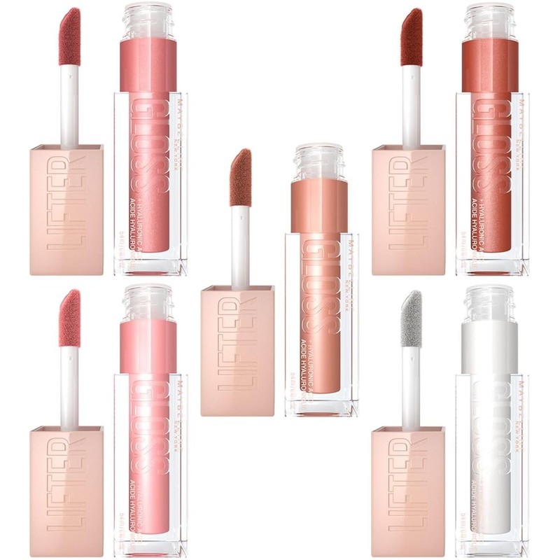 Maybelline Lifter Gloss 5 Brillos Labiales – Hidratación 4h, Ácido