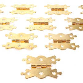 Decorative Polished Brass Butterfly Hinges 2-Inch Antique Butterfly Design Fancy Cabinet Door Hinge with Matching Screw Decorative Hinges Door Furniture Pack of 10.