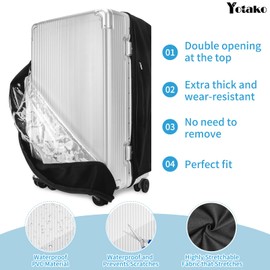 Yotako Upgraded Zippered Transparent PVC Suitcase Cover, No Disassembly Required Clear Luggage Protector for Suitcase Luggage Protector Cover 20''