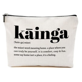Kainga Definition, Funny New Zealand Makeup Bag, Maori Home Definition, Hawaiian Gifts, North Island Inspirational Cosmetic Bag, Christmas Thanksgiving Birthday Gifts for Women Female Sister Aunt