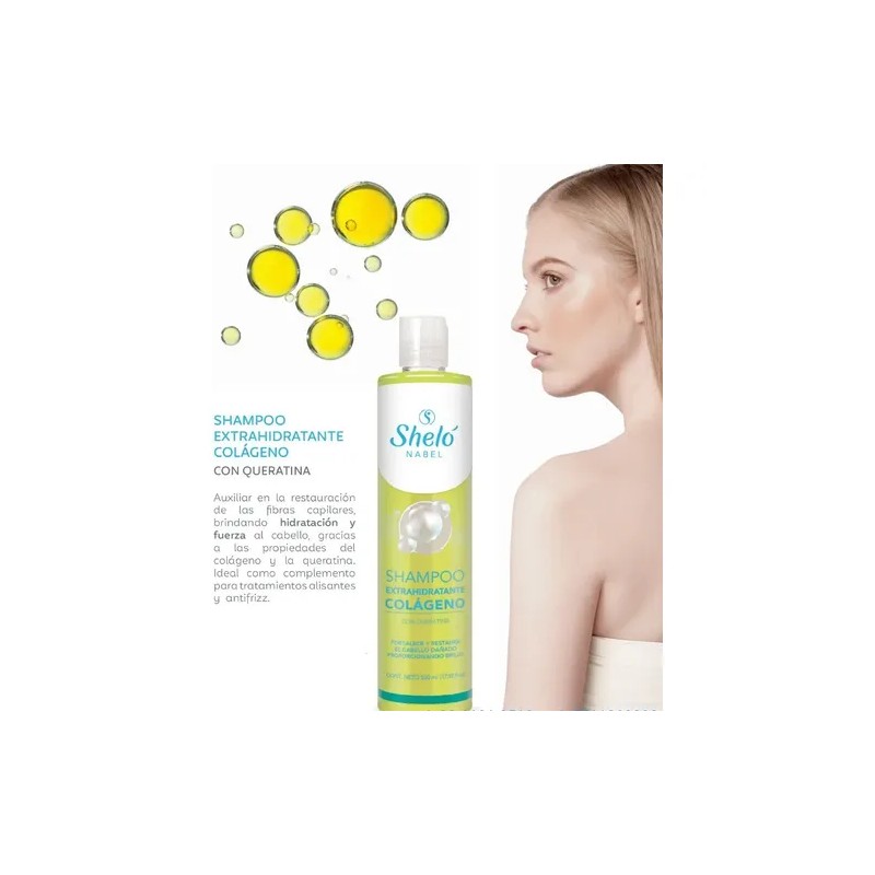 2 Shampoo Extra Hidratante Colágeno Queratina Restaura Sheló