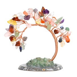 NBBENG Desk Decor For Women Crystals Tree And Healing Stones, (Seven Colors)