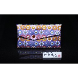 Nishijin Woven Prayer Beads with Prayer Beads Bag, Kyoto Prayer Beads, Kyoto Buddhist Buddhist Dharma Shureren, Medium Flowers, Small Flower Arrangement (Light Purple))