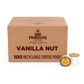Don Francisco's Vanilla Nut Medium Roast Coffee - 100 K Cups for Keurig Brewers - Flavored 100% Arabica Single-Serve Pods - Recyclable through TerraCycle