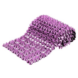 QUARKZMAN 0.5 Yard Sewing Stitch on Cone Pins, 12 Rows Plastic Flat Back Spike Rivets Punk Embellishment for DIY Clothes Bags Shoes Pink